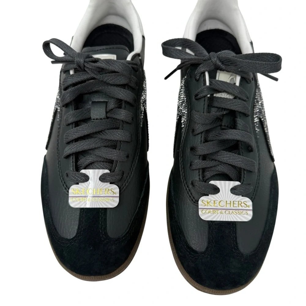 Skechers Women’s Size 7 Hotshot Sneakers Shimmery Rhinestones Black New